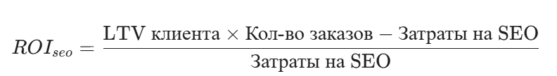 формула ROI SEO